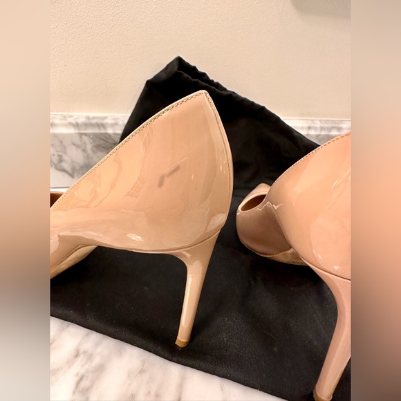 Saint Laurent YSL Zoe 105mm Nude Patent Leather Stiletto Heels 36.5 Authentic - Picture 8 of 10